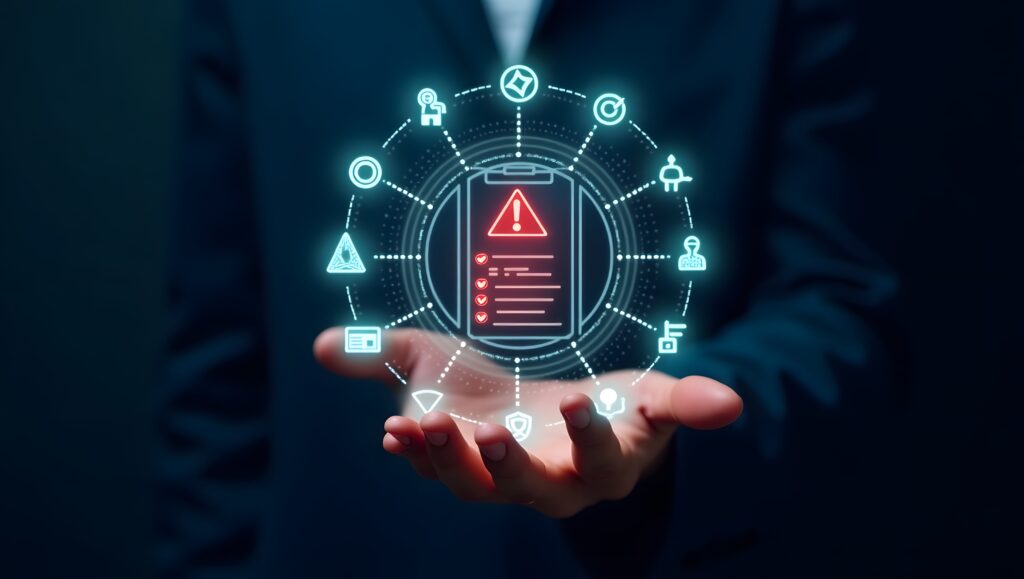 hand-holding-digital-icons-risk-management-assessment-dark-background